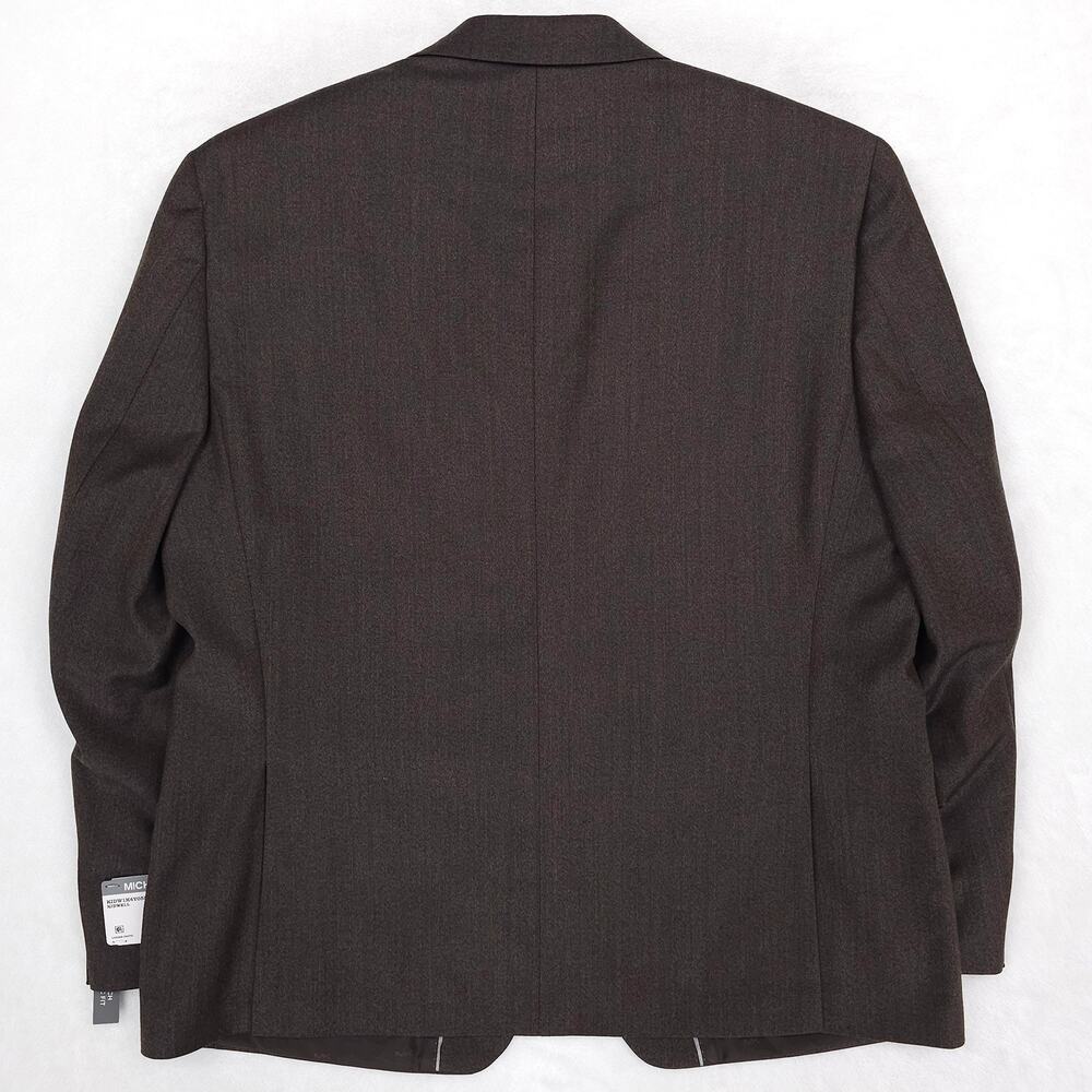 Michael Kors Mens Classic Fit 2 Piece Suit 44L 40x34 Brown Stretch Wool Twill - Picture 8 of 16